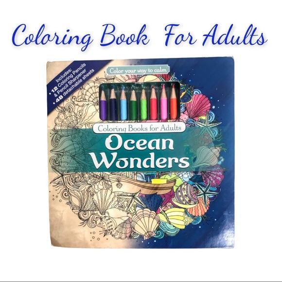 New Ocean Wonders Adult Coloring Book - Picture 1 of 15